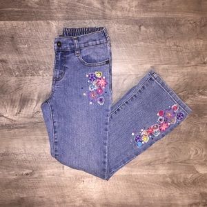 Kids Floral Bootcut Jeans